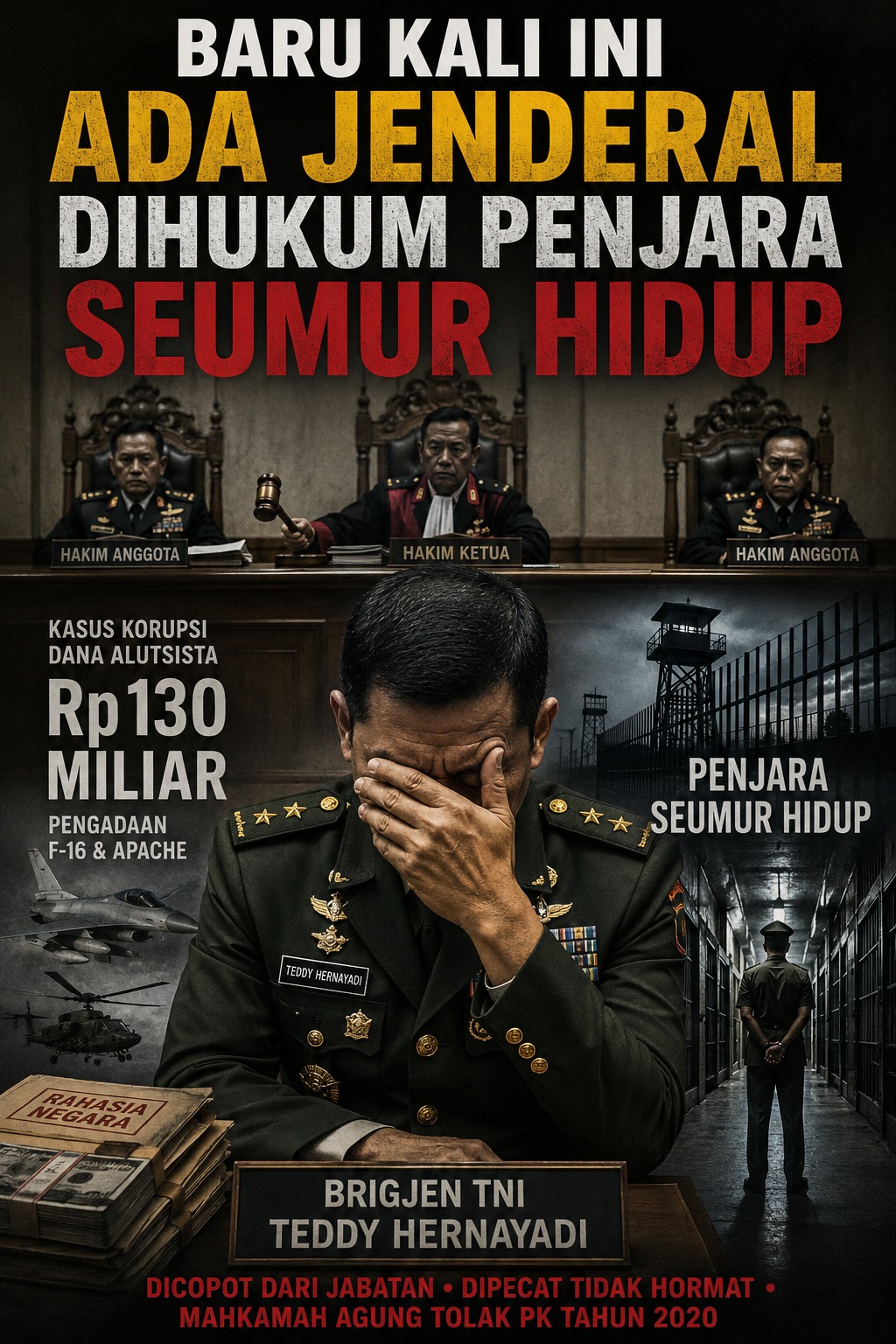 Baru Kali Ini Nemu Ada Jenderal Dihukum Penjara Seumur Hidup